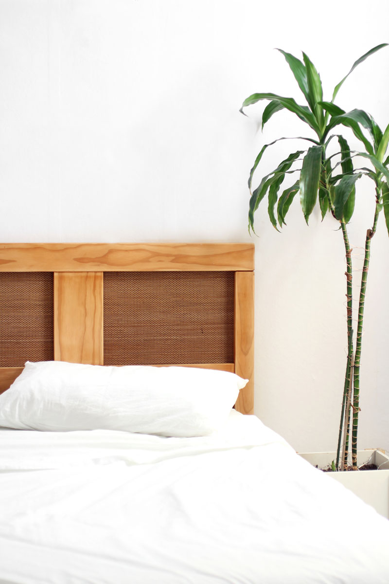 DIY Cane Headboard Makeover your old bedhead Eclectic Creative